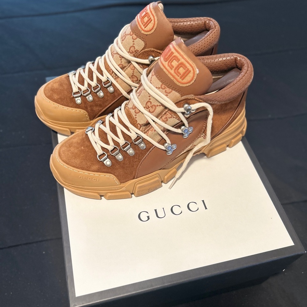 Gucci GG Canvas Leather Boots - Picture 8 of 8